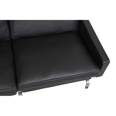 Pk-31/2 2-Seater Sofa in Black Aniline Leather by Poul Kjærholm for E. Kold Christensen, 1960s-MTD-1400837