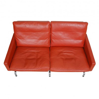 Pk-31/2 Sofa in Red-Brown Leather by Poul Kjærholm for Fritz Hansen, 1990s-MTD-1400835