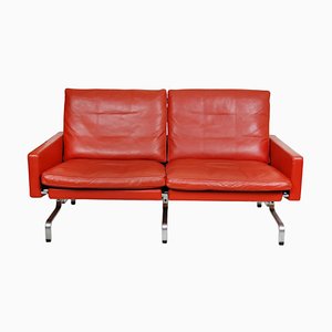 Pk-31/2 Sofa in Red-Brown Leather by Poul Kjærholm for Fritz Hansen, 1990s-MTD-1400835