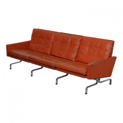 PK-31/3 Sofa in Patinated Cognac Leather by Poul Kjærholm for Kold Christensen, 1970s-MTD-1400827