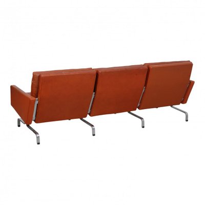 PK-31/3 Sofa in Patinated Cognac Leather by Poul Kjærholm for Kold Christensen, 1970s-MTD-1400827