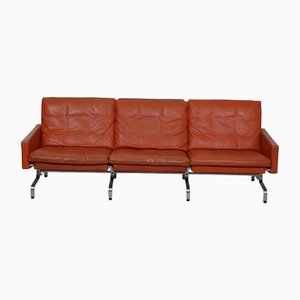 PK-31/3 Sofa in Patinated Cognac Leather by Poul Kjærholm for Kold Christensen, 1970s-MTD-1400827