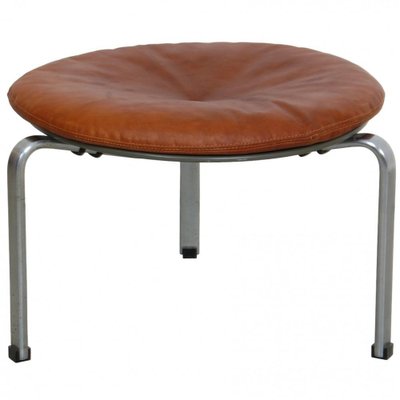 PK-33 Footstool in Cognac Leather by Poul Kjærholm for E. Kold Christensen, 1970s-MTD-1746780