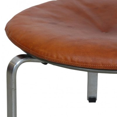 PK-33 Footstool in Cognac Leather by Poul Kjærholm for E. Kold Christensen, 1970s-MTD-1746780