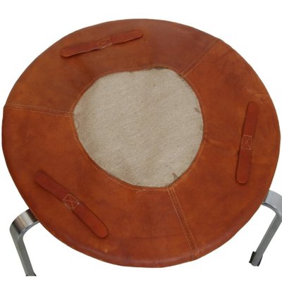 PK-33 Footstool in Cognac Leather by Poul Kjærholm for E. Kold Christensen, 1970s-MTD-1746780