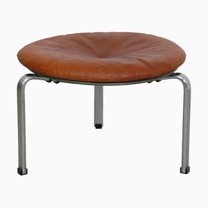 PK-33 Footstool in Cognac Leather by Poul Kjærholm for E. Kold Christensen, 1970s-MTD-1746780