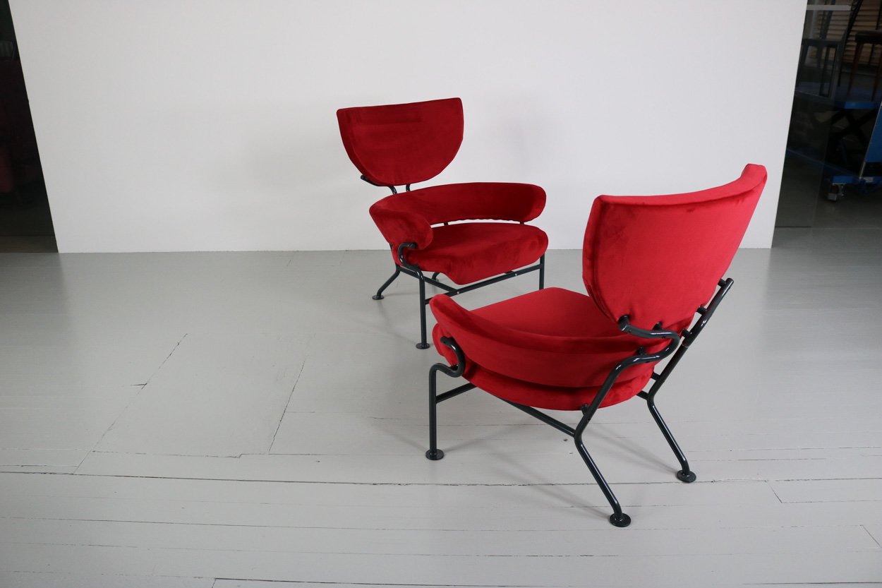 PL19 Lounge Chairs by Franco Albini for Poggi, 1960s, Set of 2