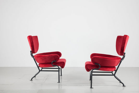 PL19 Lounge Chairs by Franco Albini for Poggi, 1960s, Set of 2