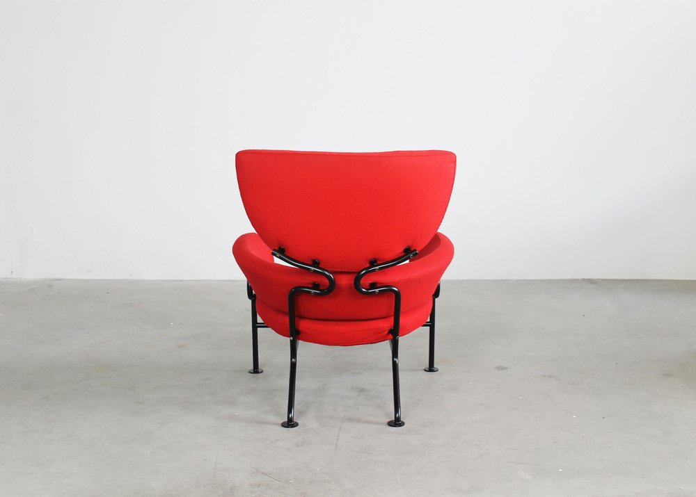 PL19 or Tre Pezzi Lounge Chair in Red Fabric by Franco Albini for Poggi, 1970s