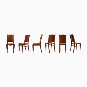 Placide of Wood Chairs by Philippe Starck for Driade, 1989, Set of 6-KQX-1722701