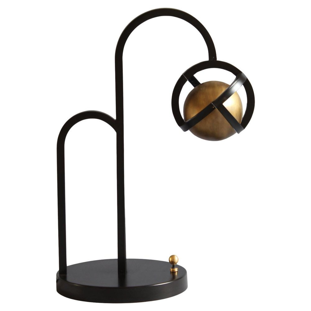 Planetaria Steel and Brushed Brass Table Lamp by Bohinc Studio