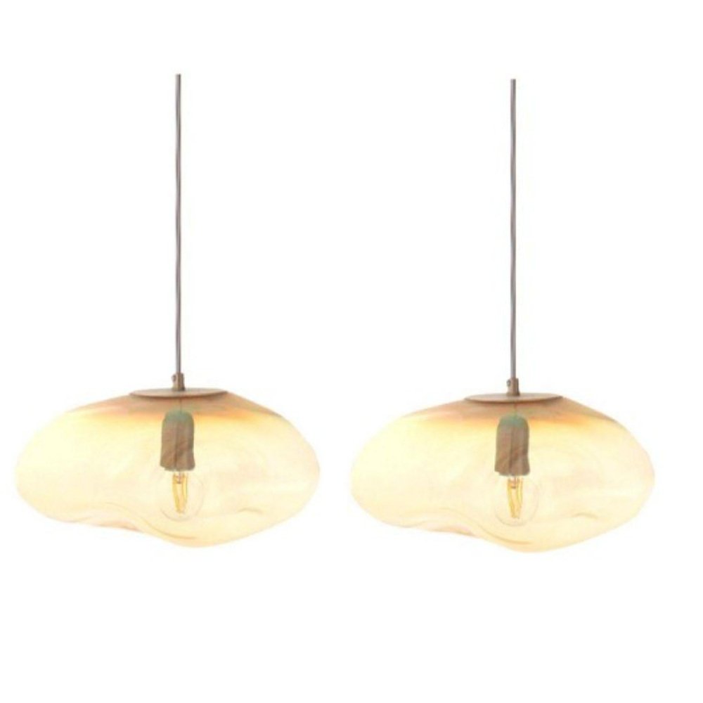 Planetoide Airisi Amber Iridescent Pendants by Eloa, Set of 2