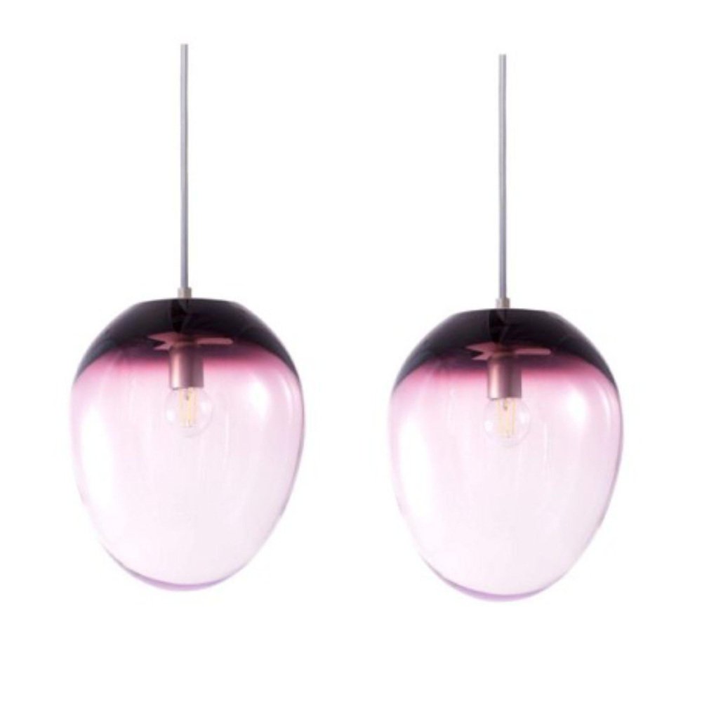 Planetoide Astrea Purple Iridescent Pendants by Eloa, Set of 2