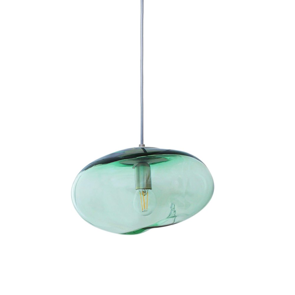 Planetoide Green Iridescent Pendants by Eloa, Set of 2