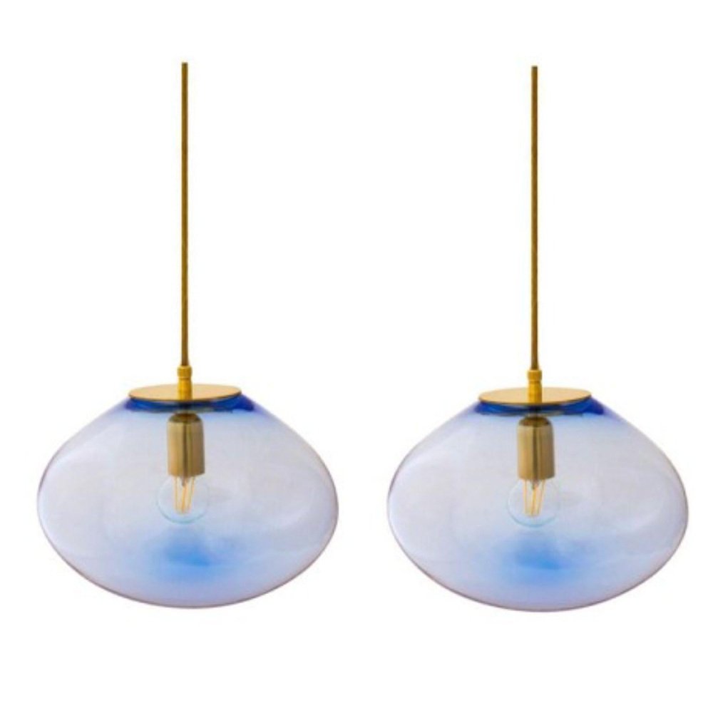 Planetoide Vesta Steel Blue Pendants by Eloa, Set of 2