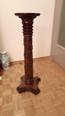 Plant Column Stand in Mahogany, 1930s-EAI-1396806