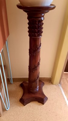 Plant Column Stand in Mahogany, 1930s-EAI-1396806