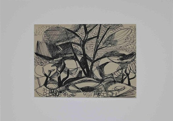 Plants by the Sea, Original Drawing, 1950s-ZCI-1164469