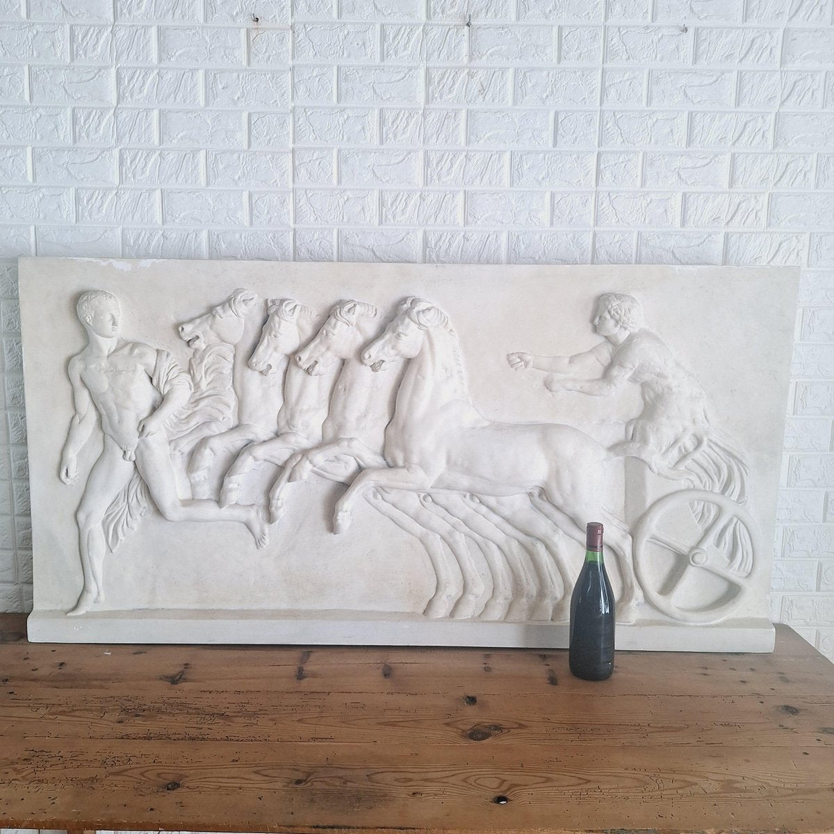 Plaster Bass Relief of Chariot Race