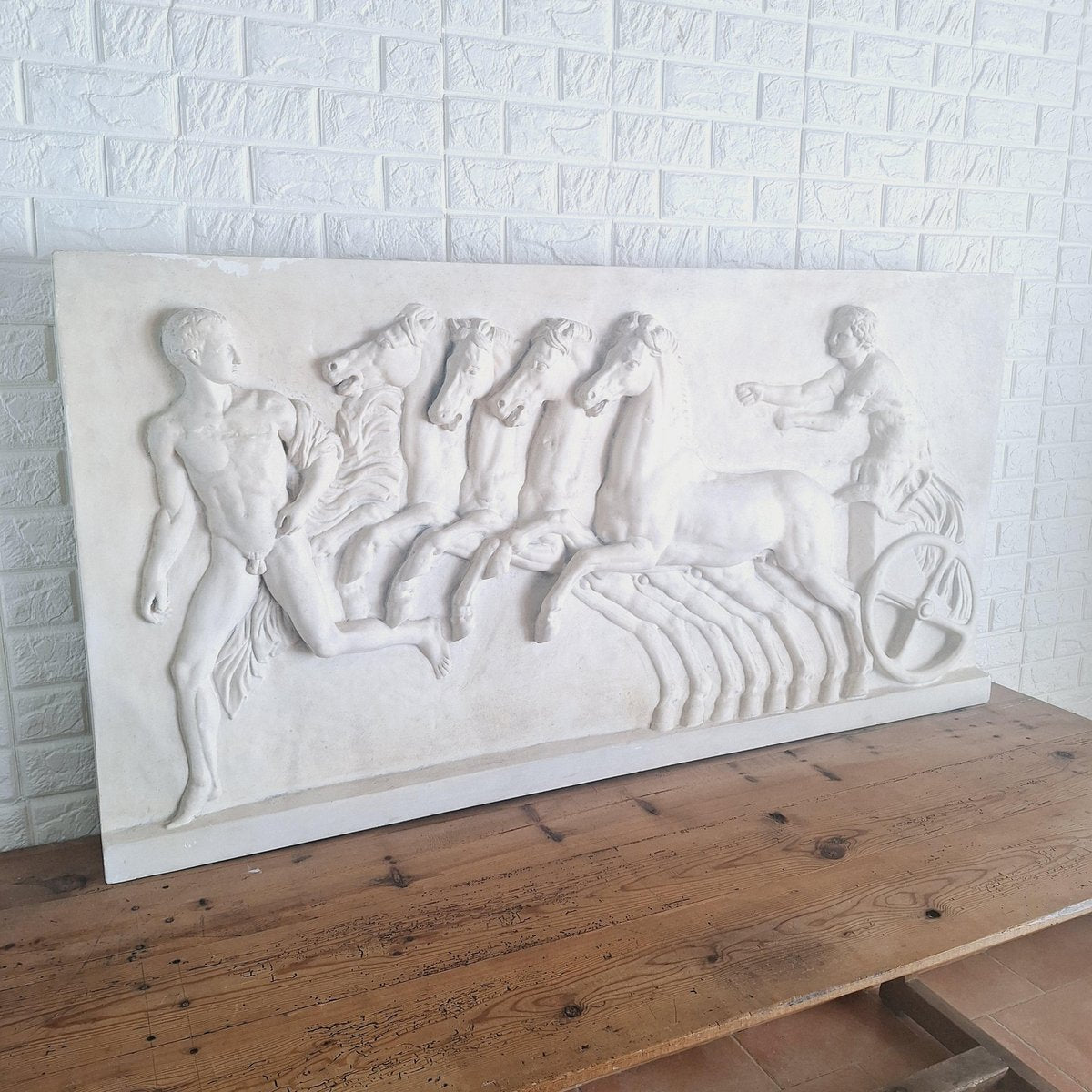 Plaster Bass Relief of Chariot Race