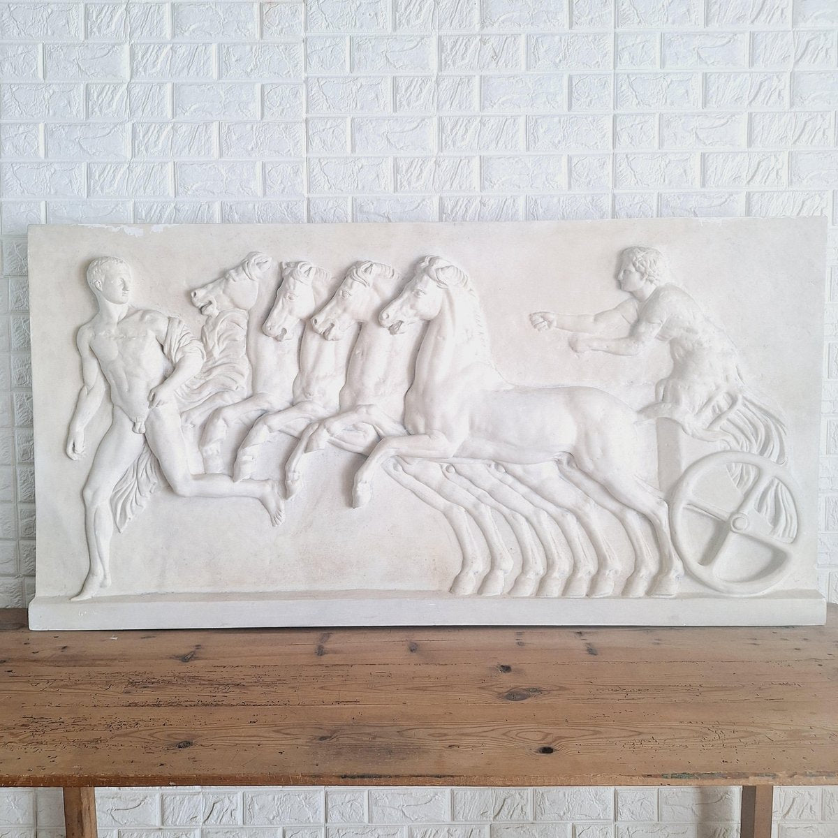 Plaster Bass Relief of Chariot Race