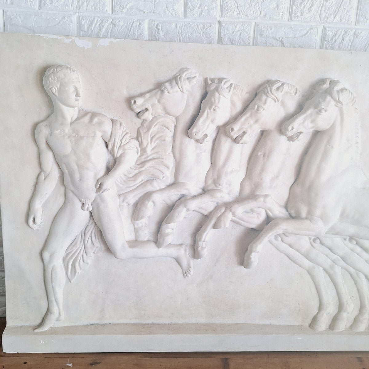 Plaster Bass Relief of Chariot Race