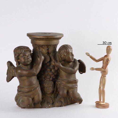 Plaster Cake Stand with Putti