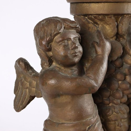 Plaster Cake Stand with Putti