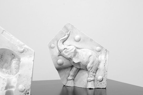 Plaster Casts of Elephants, Set of 3-UJE-964759