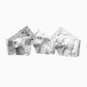 Plaster Casts of Elephants, Set of 3-UJE-964759