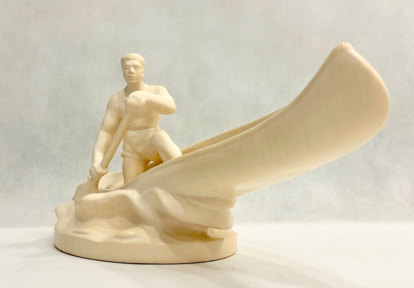 Plaster Rower Statue from Jihokera Bechyně, 1950s