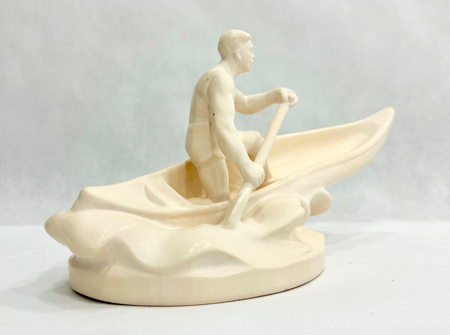 Plaster Rower Statue from Jihokera Bechyně, 1950s