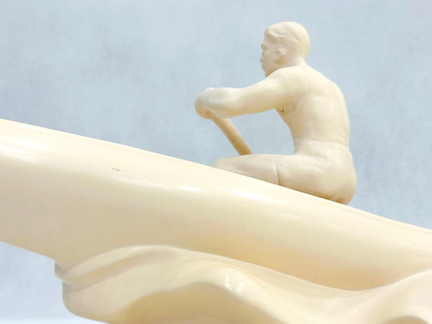 Plaster Rower Statue from Jihokera Bechyně, 1950s