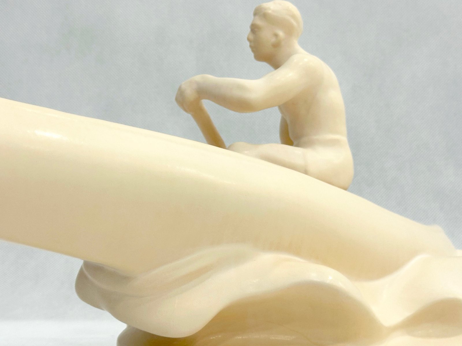 Plaster Rower Statue from Jihokera Bechyně, 1950s