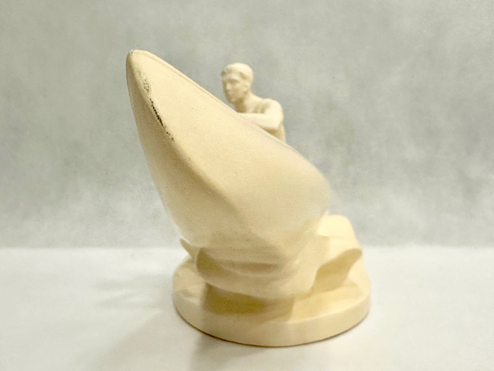 Plaster Rower Statue from Jihokera Bechyně, 1950s