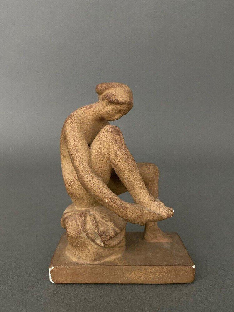 Plaster Sculpture Artists Workshop Woman in Antique Early 20th Century