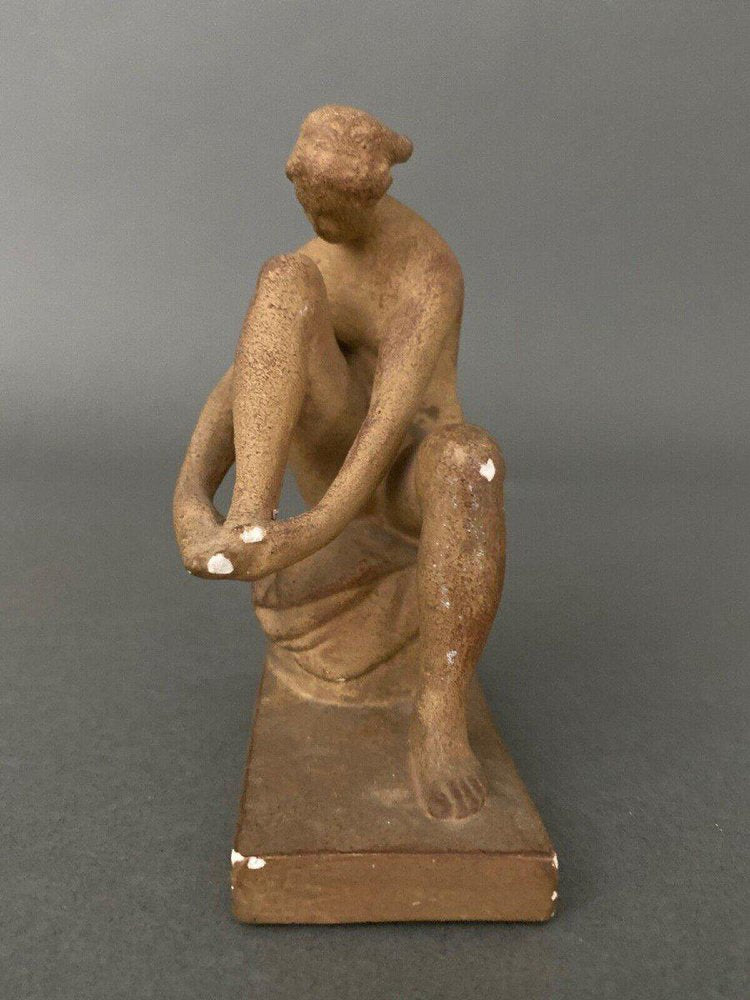 Plaster Sculpture Artists Workshop Woman in Antique Early 20th Century