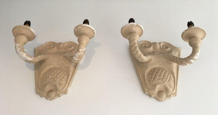 Plaster Wall Lights, 1940s, Set of 2-BA-1365609