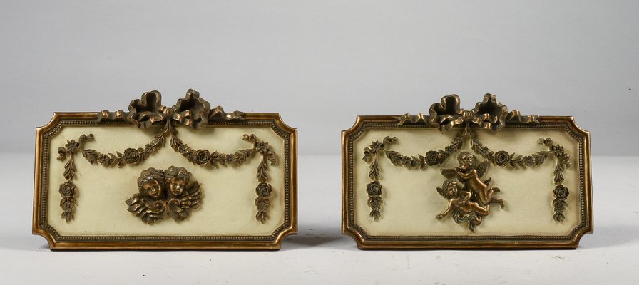 Plaster with Putti and Decorations, Set of 2-RAQ-941117