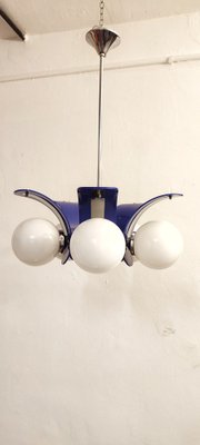 Plastic and Glass Ceiling Lamp, Spain, 1970s-RGF-1368558