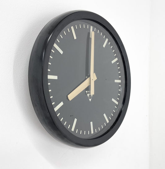 Plastic & Glass Wall Clock attributed to Pragotron, Former Czechoslovakia, 1990s