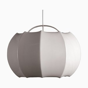 Plastic Pendant Lamp in White with Marble Effect, 1970s-QBR-1078376