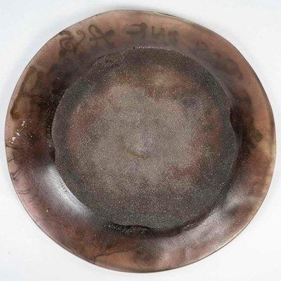 Plate in Brown Colored Glass Paste from Daum and Dali-WFS-2023161