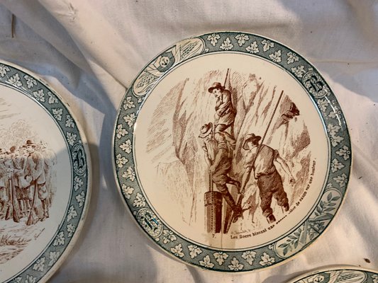 Plate Set from Creil et Montereau, 1950s, Set of 7-BZK-574659