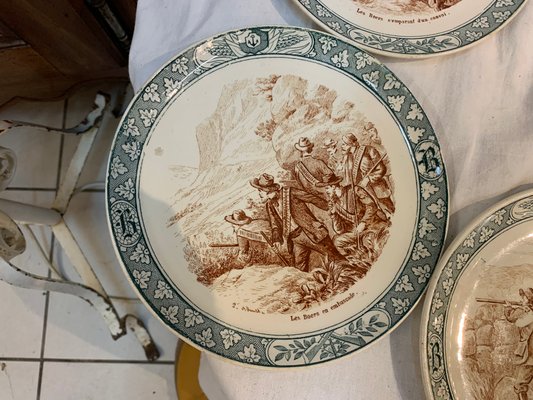 Plate Set from Creil et Montereau, 1950s, Set of 7-BZK-574659