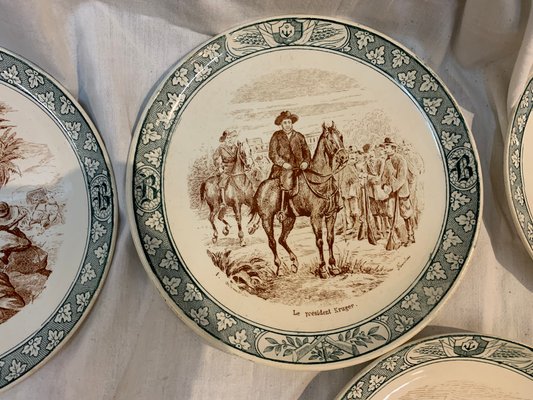 Plate Set from Creil et Montereau, 1950s, Set of 7-BZK-574659