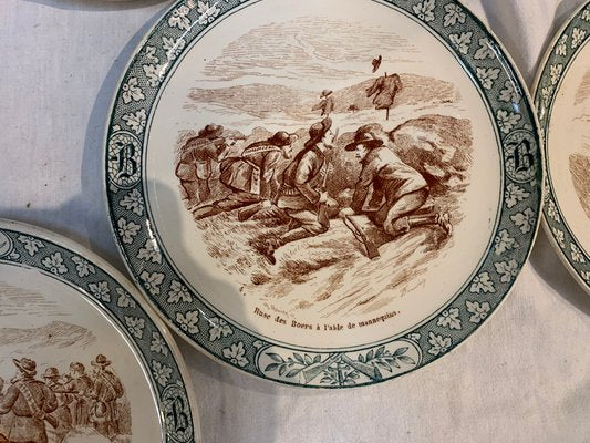 Plate Set from Creil et Montereau, 1950s, Set of 7-BZK-574659