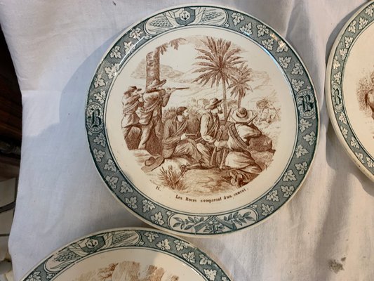 Plate Set from Creil et Montereau, 1950s, Set of 7-BZK-574659