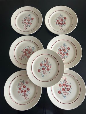 Plates and Badonviller Earthenware Dish, 1950s, Set of 14-AVC-2043417