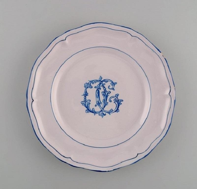 Plates in Hand-Painted Faience by Emile Gallé for St. Clement Nancy, Set of 12